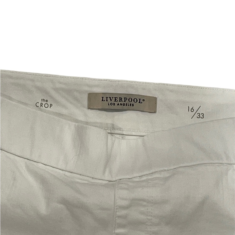Liverpool Women’s White The Crop pull on pants Size 16/33 - Picture 2 of 3